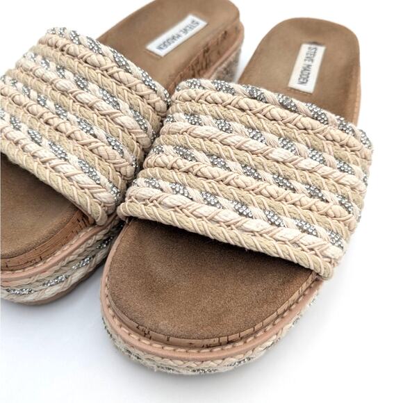 Steve Madden Beller Platform Slide Sandal Women's Natural Multi Size US8M EU39 - Picture 11 of 12